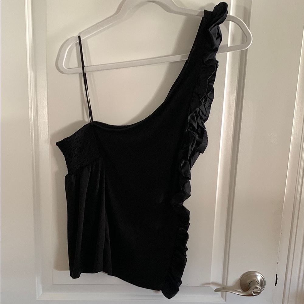 Express Elegant Black One-Shoulder Top